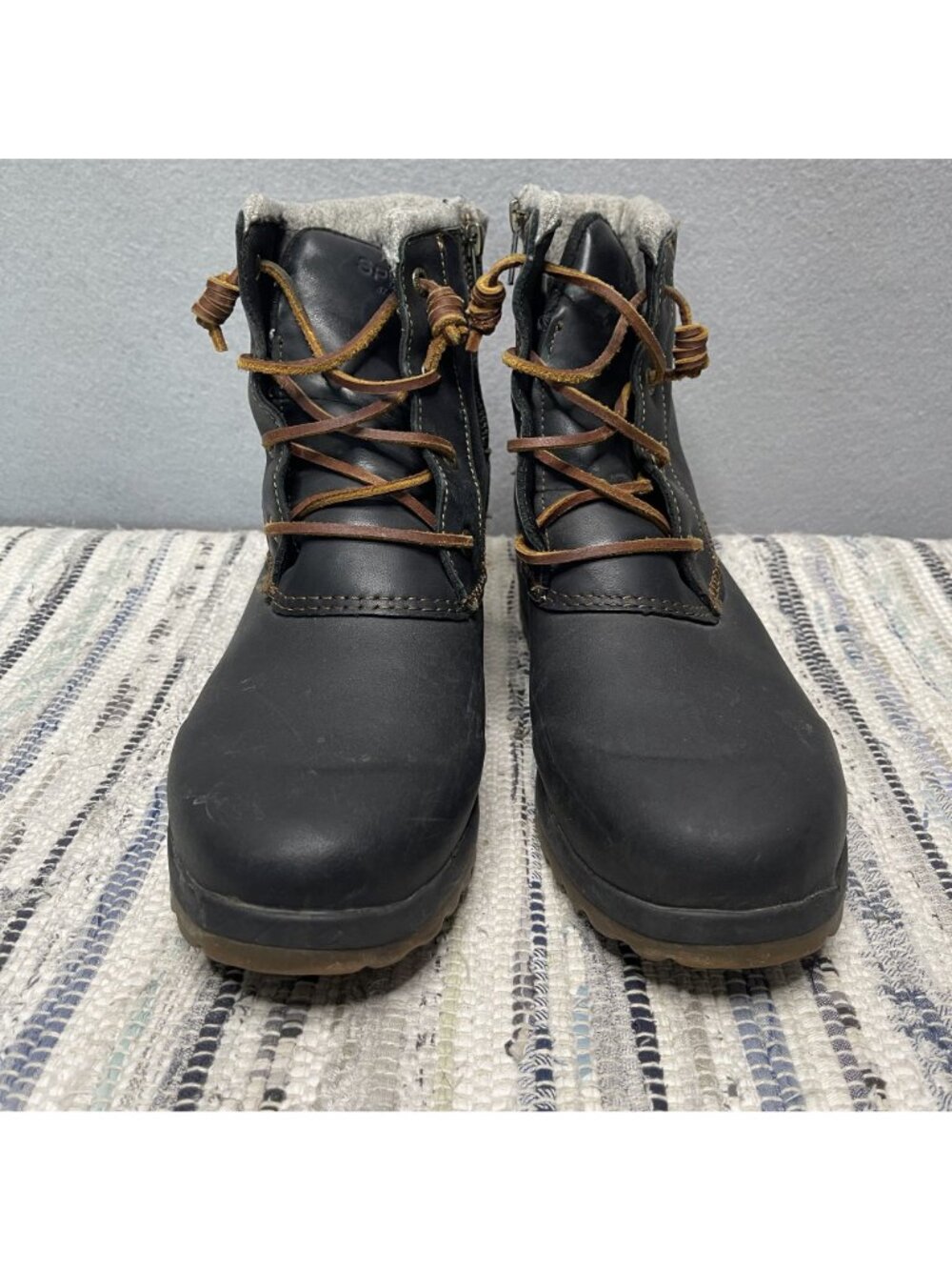 Sperry Top-Sider Maritime Repel Waterproof Snow Boots Black Felt Collar W 9.5 - Picture 2 of 9